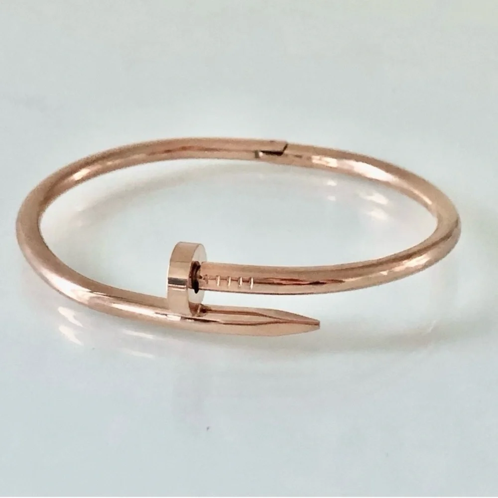 Generic Nail Cuff Bangle Bracelet in Rose Gold